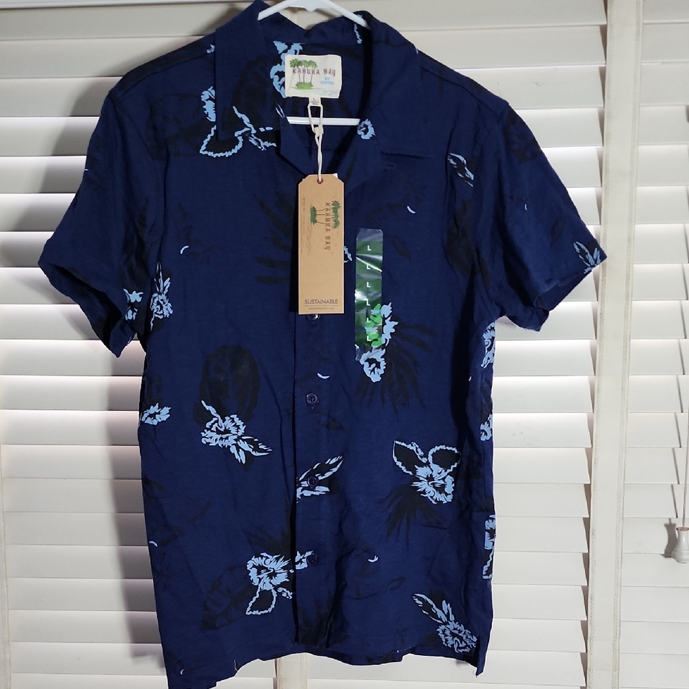 Navy Floral Men's Casual Shirt